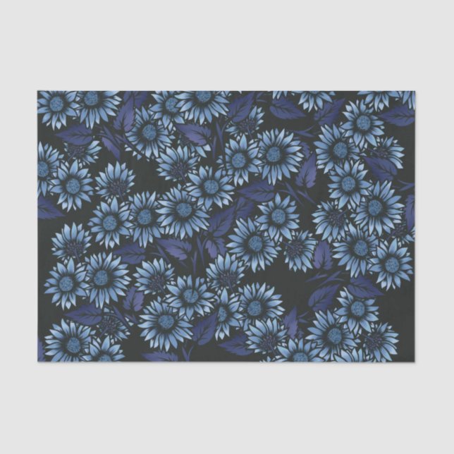 Blue Floral Tissue Paper (Front)