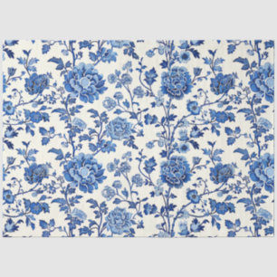 Blue Floral Tissue Paper