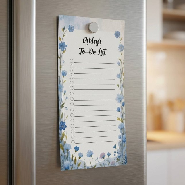 Blue Floral To Do List Magnetic Notepad (Creator Uploaded)