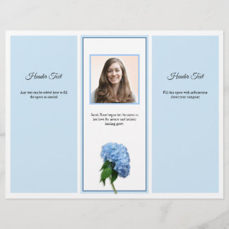 Blue Floral Tri-fold Business Brochure Photo Flyer