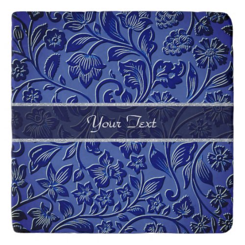 Blue Floral Trivet