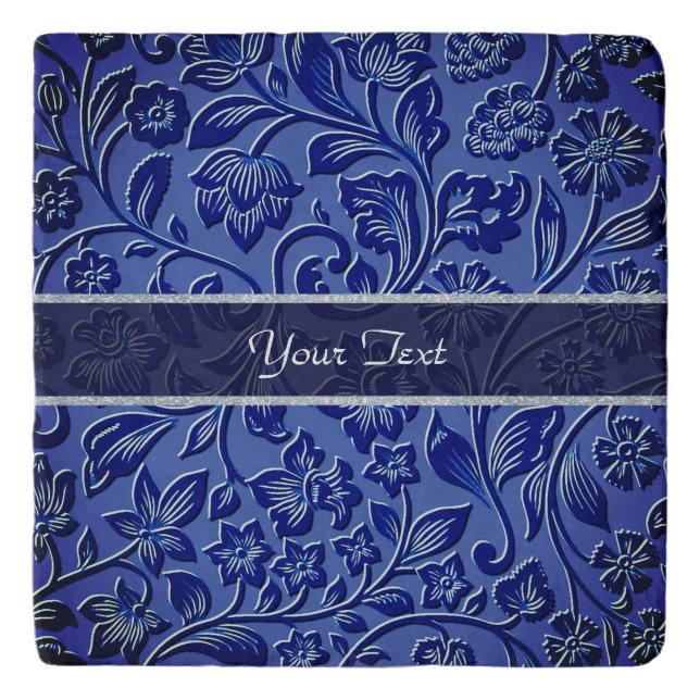 Blue Floral Trivet (Front)