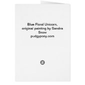 Blue floral Unicorn Cards (Back)