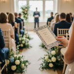 Blue Floral vintage Delaware Chinoiserie wedding Program<br><div class="desc">This wedding program features a timeless blue and white floral border inspired by classic chinoiserie patterns. Delicate botanical illustrations frame a clean white center, where your ceremony order and wedding party are displayed in an elegant serif font. The design is refined and formal, perfect for traditional, garden, or formal weddings....</div>