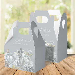 Blue Floral Wedding Custom Favors Favor Boxes