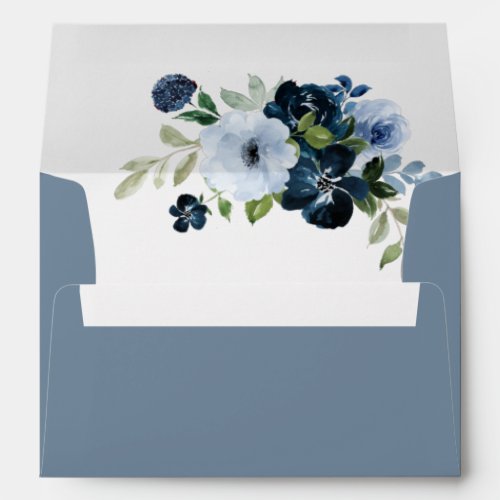 blue floral wedding envelope