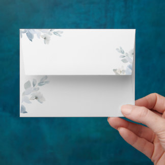 Blue Floral Wedding Envelope | Editable Guest Name