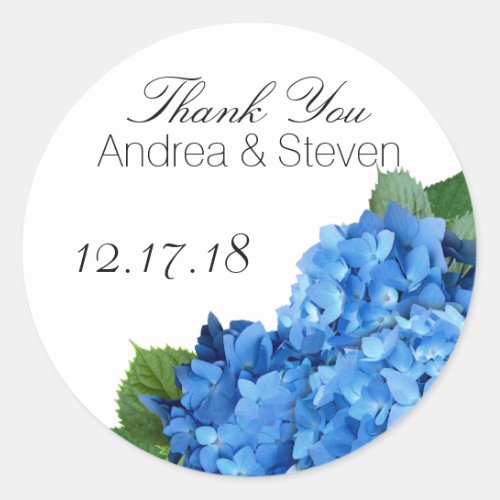 Blue Floral Wedding Favor Thank You Labels