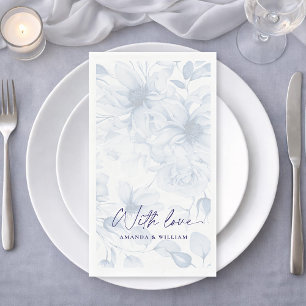 Blue Floral Wedding Guest Towels – With Love