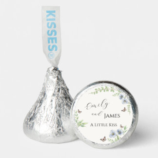 Blue Floral Wedding Hershey®'s Kisses® Label