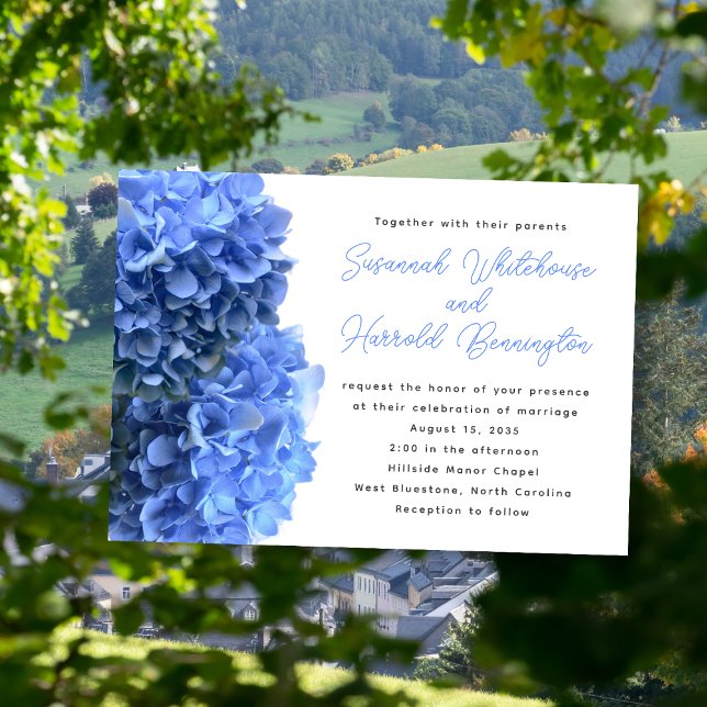 Blue Floral Wedding Invitations (Creator Uploaded)