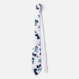 Blue Floral Wedding Necktie