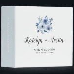 blue floral wedding photo album 3 ring binder<br><div class="desc">The design on this binder features elegant watercolor blue flowers. The color and text can be personalized..</div>