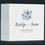 blue floral wedding photo album 3 ring binder<br><div class="desc">The design on this binder features elegant watercolor blue flowers. The color and text can be personalized..</div>