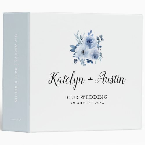blue floral wedding photo album 3 ring binder