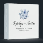 blue floral wedding planner 3 ring binder<br><div class="desc">The design on this binder features elegant watercolor blue flowers. The color and text can be personalized..</div>