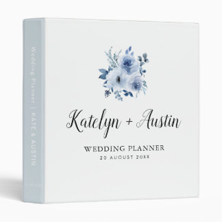 blue floral wedding planner 3 ring binder