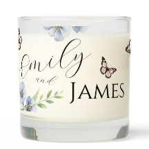 Blue Floral Wedding Scented Candle