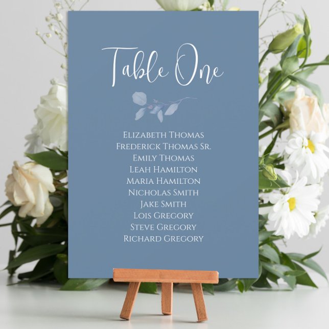 Blue Floral Wedding Table Number Sign (Creator Uploaded)