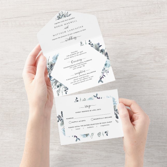Wedding invitations with perforated postcard rsvp | Honestweddingadvice.com