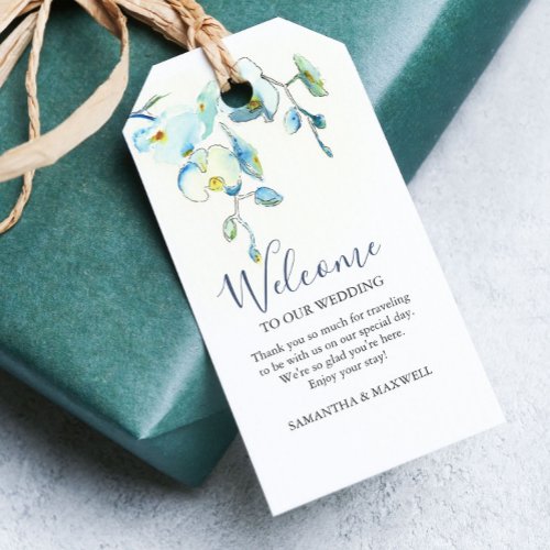Blue Floral Welcome Gift Tags