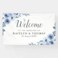 blue floral welcome wedding