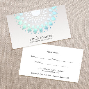Blue Floral Wellness & Holistic Health Appointment Card