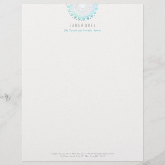 Blue Floral Wellness & Holistic Health Letterhead (Front)