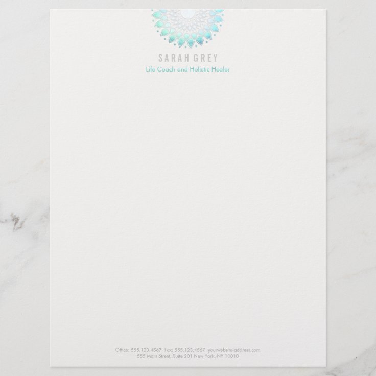 Blue Floral Wellness & Holistic Health Letterhead | Zazzle