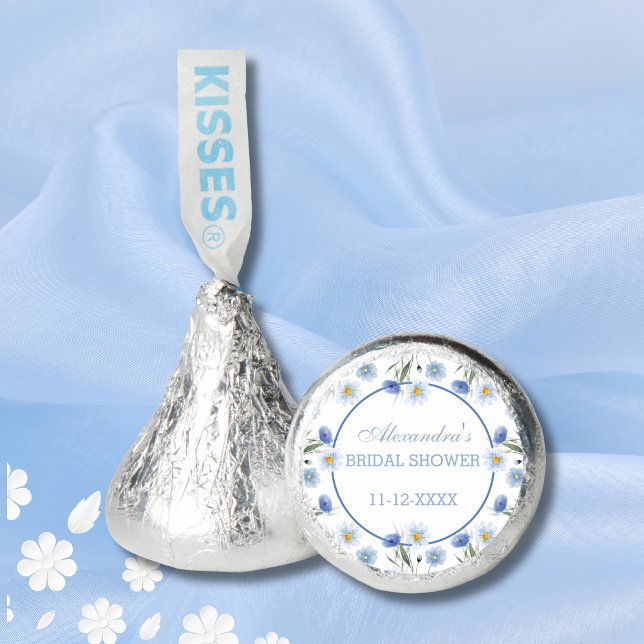 Blue Floral Wildflower Boho Bridal Shower  Hershey®'s Kisses® (Creator Uploaded)