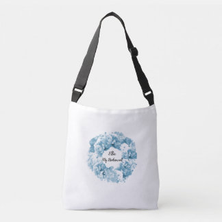 Blue Floral Wreath Bridesmaid Tote Bag