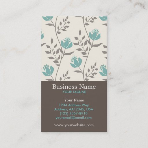 Customizable Blue Florals Appointment Business Card