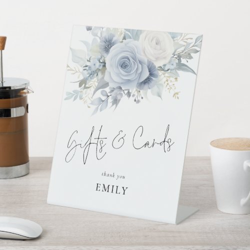 Blue Florals Gifts Cards Bridal Shower Sign