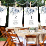Blue Florals Names Seating Chart Table Number Card<br><div class="desc">Blue Florals Names Seating Chart Table Number Card. Edit you number for each table and add to your cart separately. Same design is on both sides, use for a hanging display so guests can find their seat or display on each table. Beautiful dusty blue florals are at the top. Easily...</div>