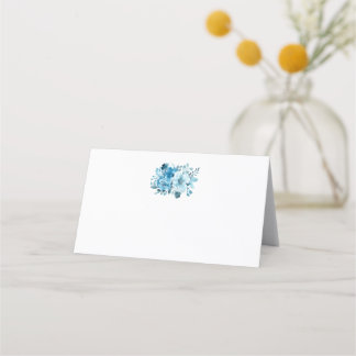Blue Florals Tented Place Cards