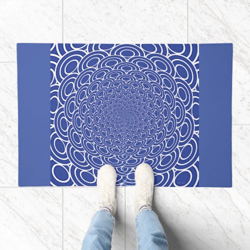 Blue Flourish Large Doormat