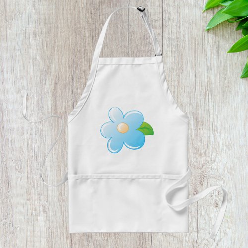 Blue Flower Adult Apron