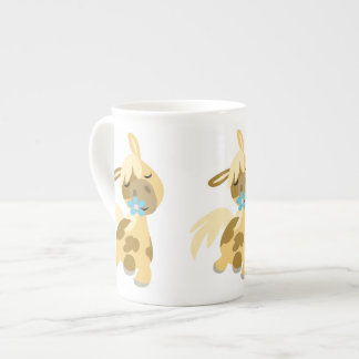 Blue Flower and Cute Cartoon Pony Bone China Mug