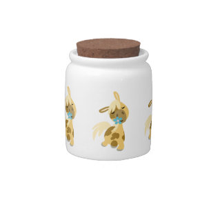 Blue Flower and Cute Cartoon Pony Candy Jar