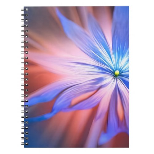 Blue Flower and Orange Spiral Photo Notebook