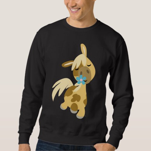 Blue Flower and  Pony T_shirt Sweatshirt