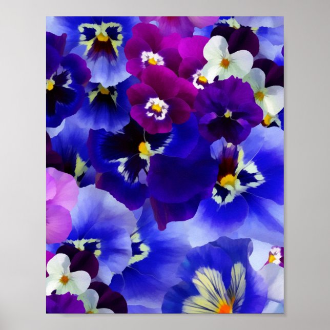 Blue Flower Arrangement Poster (Front)