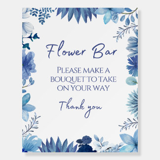 Blue Flower Bar Take A Boquet Favor Foam Board