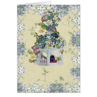 Blue Flower Birdhouse Cards