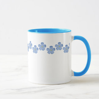 Blue Flower Border Mug