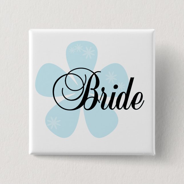 Blue Flower Bride Tshirts and Gifts Pinback Button (Front)