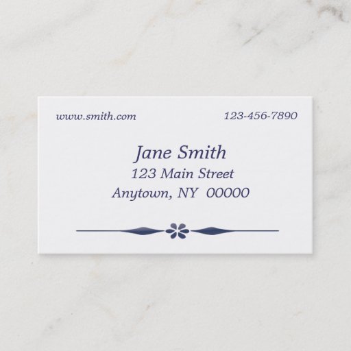 Customizable Blue Flower Business Card
