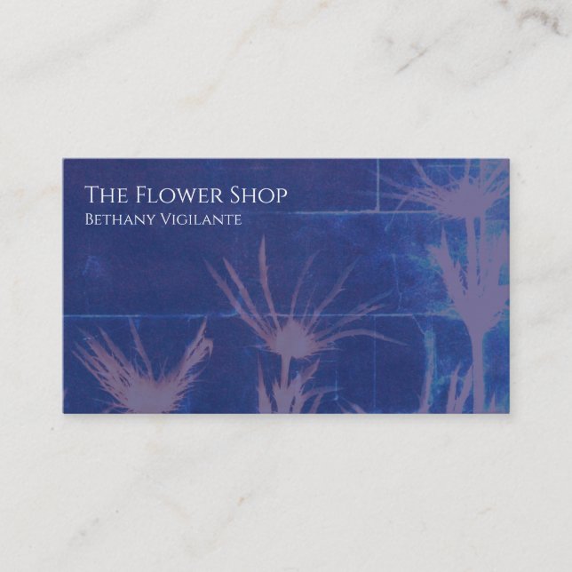 Blue Flower Business Card  (Front)
