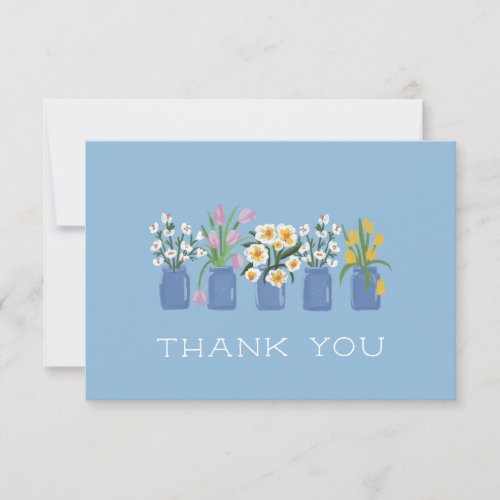 Blue Flower Cart Matching Mason Jar