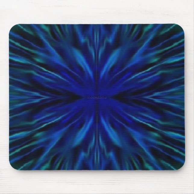 Blue Flower Center Mouse Pad (Front)
